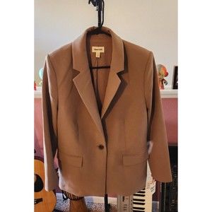 NWT Open Edit Relaxed Fit Oversize Blazer ~ Brown Carobou ~ Size XS - NEW